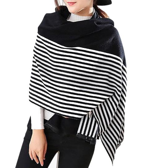 Cashmere-Silk Stripe Wrap