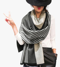 Load image into Gallery viewer, Cashmere-Silk Stripe Wrap