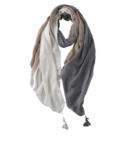 Luxe Dip-Dye Cotton Tassel Scarf