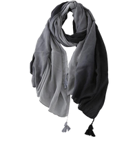 Load image into Gallery viewer, Luxe Dip-Dye Cotton Tassel Scarf