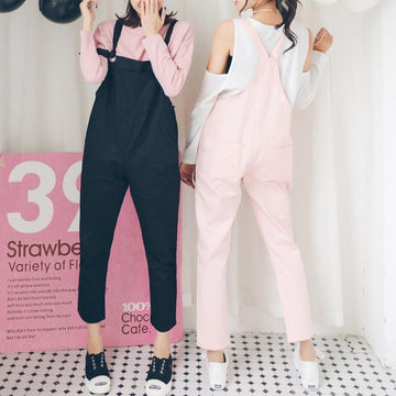 Solid Overall Pants