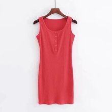 Load image into Gallery viewer, Button-Up Collar Tank Dress