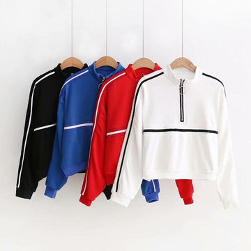 Striped Zip-Up Sweatshirt