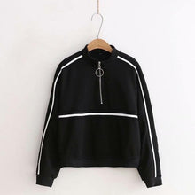 Load image into Gallery viewer, Striped Zip-Up Sweatshirt