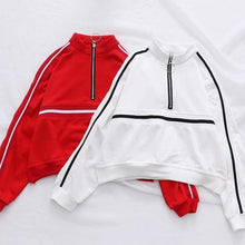 Load image into Gallery viewer, Striped Zip-Up Sweatshirt