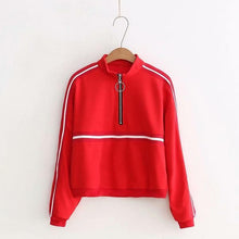 Load image into Gallery viewer, Striped Zip-Up Sweatshirt
