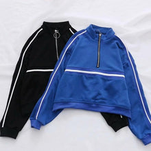 Load image into Gallery viewer, Striped Zip-Up Sweatshirt