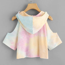 Load image into Gallery viewer, Open Shoulder Tie-Dye Hoodie