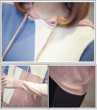 Load image into Gallery viewer, Three Tone Hooded Sweater