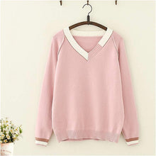 Load image into Gallery viewer, Striped V-Neck Sweater