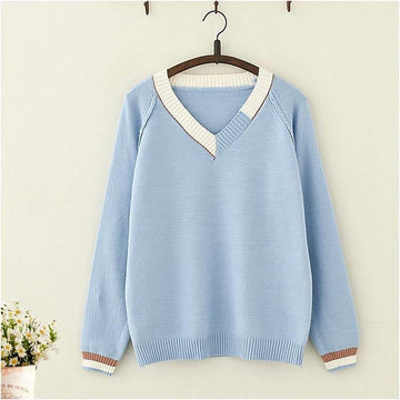 Striped V-Neck Sweater