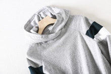 Load image into Gallery viewer, Striped Sleeve Fleeced Hoodie