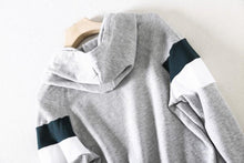 Load image into Gallery viewer, Striped Sleeve Fleeced Hoodie