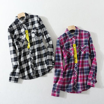 Plaid Turn-Down Collar Shirt