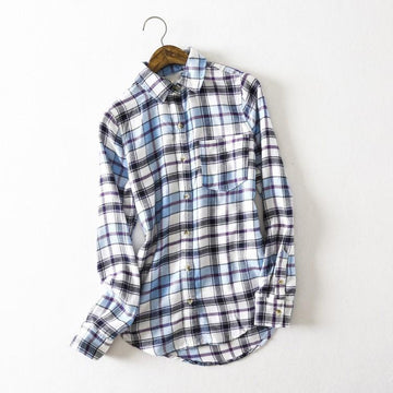 Plaid Turn-Down Collar Shirt
