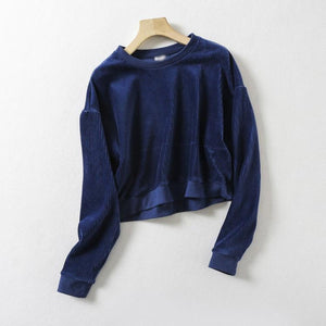 Solid Corduroy Sweatshirt
