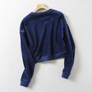 Solid Corduroy Sweatshirt