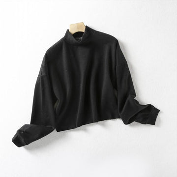Solid Stand Collar Sweatshirt