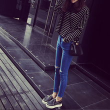 Load image into Gallery viewer, Shredded Pencil Jeans