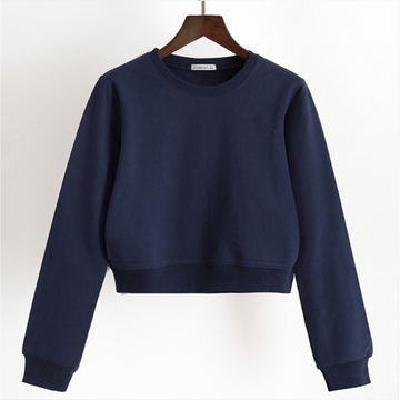 Solid Short Sweatshirt
