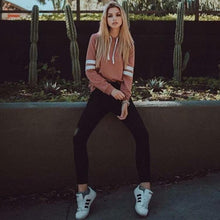 Load image into Gallery viewer, Striped Sleeve Hoodie