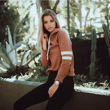 Load image into Gallery viewer, Striped Sleeve Hoodie