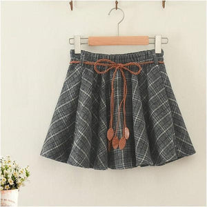 Tweed Mini Skirt With Lined Shorts