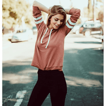 Load image into Gallery viewer, Striped Sleeve Hoodie