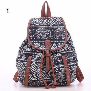 Patterned Canvas Backpack