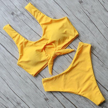 Bow Tie High Waist Bikini Set