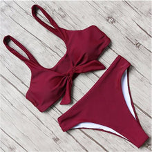 Load image into Gallery viewer, Bow Tie High Waist Bikini Set