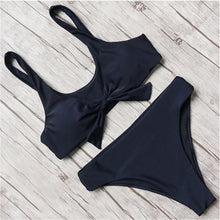 Load image into Gallery viewer, Bow Tie High Waist Bikini Set