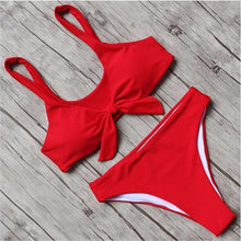 Load image into Gallery viewer, Bow Tie High Waist Bikini Set