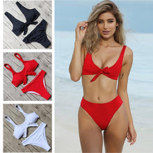Load image into Gallery viewer, Bow Tie High Waist Bikini Set