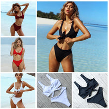 Load image into Gallery viewer, Bow Tie High Waist Bikini Set
