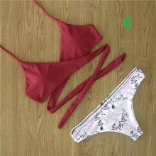 Load image into Gallery viewer, Floral Bandage Bikinis Set