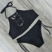 Load image into Gallery viewer, Hollow Out Halter Bikini Set