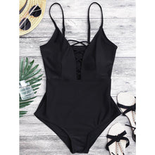 Load image into Gallery viewer, Lace-Up One Piece Swimsuit