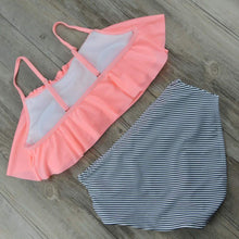 Load image into Gallery viewer, Ruffled High Waist Bikini Set