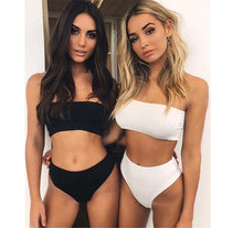 Load image into Gallery viewer, Solid High Waist Bikini Set