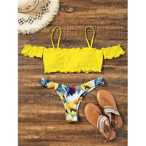 Sunflower Removable Straps Bikini Set
