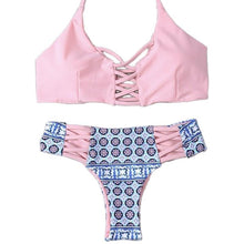 Load image into Gallery viewer, V-Neck Bandage Bikini Set