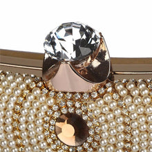 Load image into Gallery viewer, Beaded Tassel Evening Gold Clutch