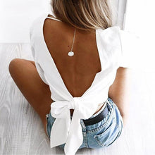 Load image into Gallery viewer, Deep V-Neck Backless Shirt