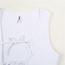 Load image into Gallery viewer, Deep V-Neck Lace Up Bodysuit