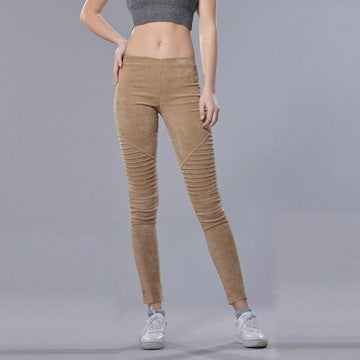 Elastic Suede Pants