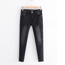 Load image into Gallery viewer, Metal Beaded Jeans