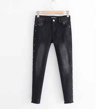 Metal Beaded Jeans