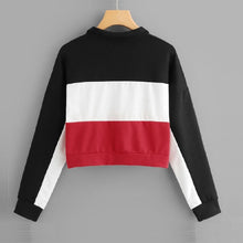 Load image into Gallery viewer, Three Tone Zip-Up Collar Sweatshirt