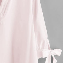 Load image into Gallery viewer, Solid Bow Tie Sleeve Shirt